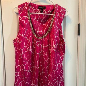 Dana Buchman Pink and Silver blouse Size 2X